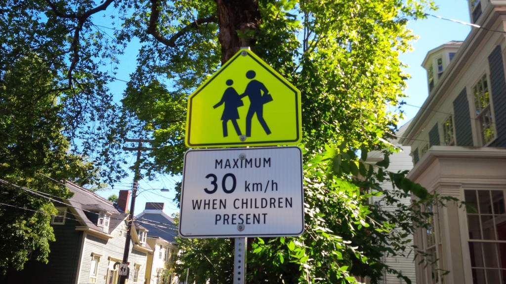 A school zone sign in Halifax.