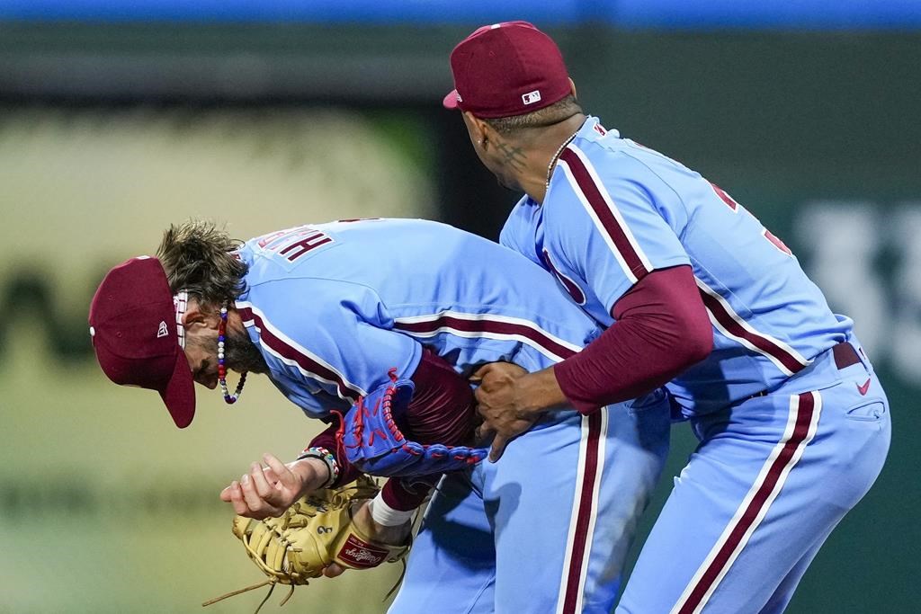 Phillies are wearing their powder blue jerseys tonight in game 4