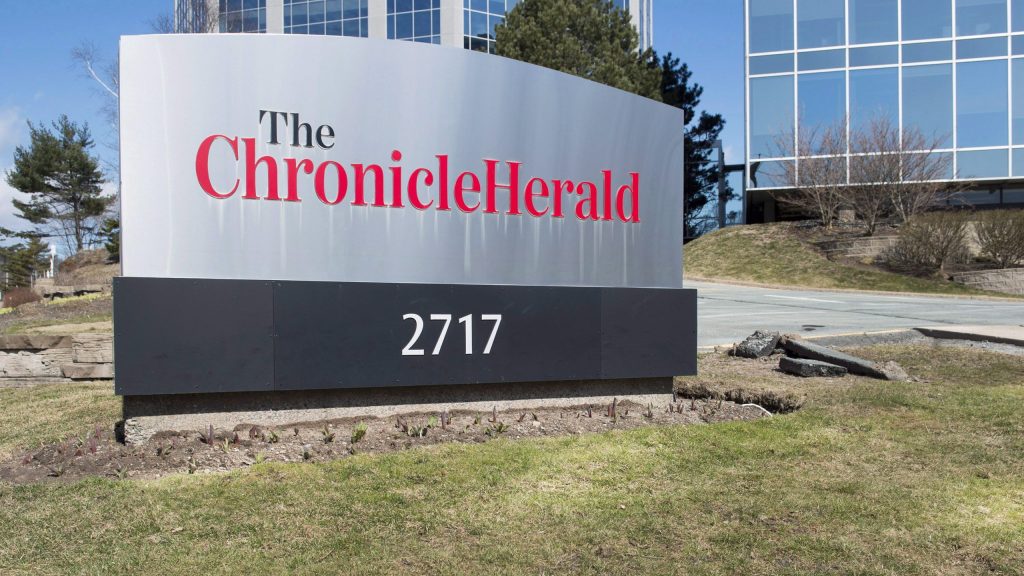 The Chronicle Herald sign