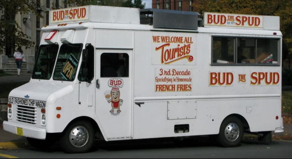 The famous Bud the Spud chip wagon moved from spot after 47 years