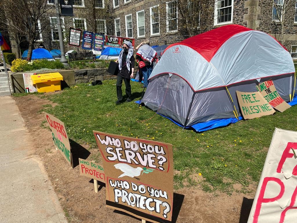 Pro-Palestinian encampment set up at Dalhousie University in Halifax