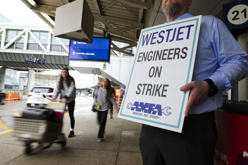 WestJet cancels more than 200 flights after mechanics union goes on strike