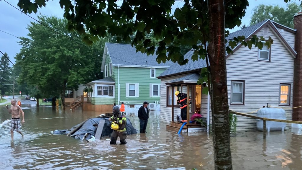 flooding caused by heavy rainfall in Windsor, N.S