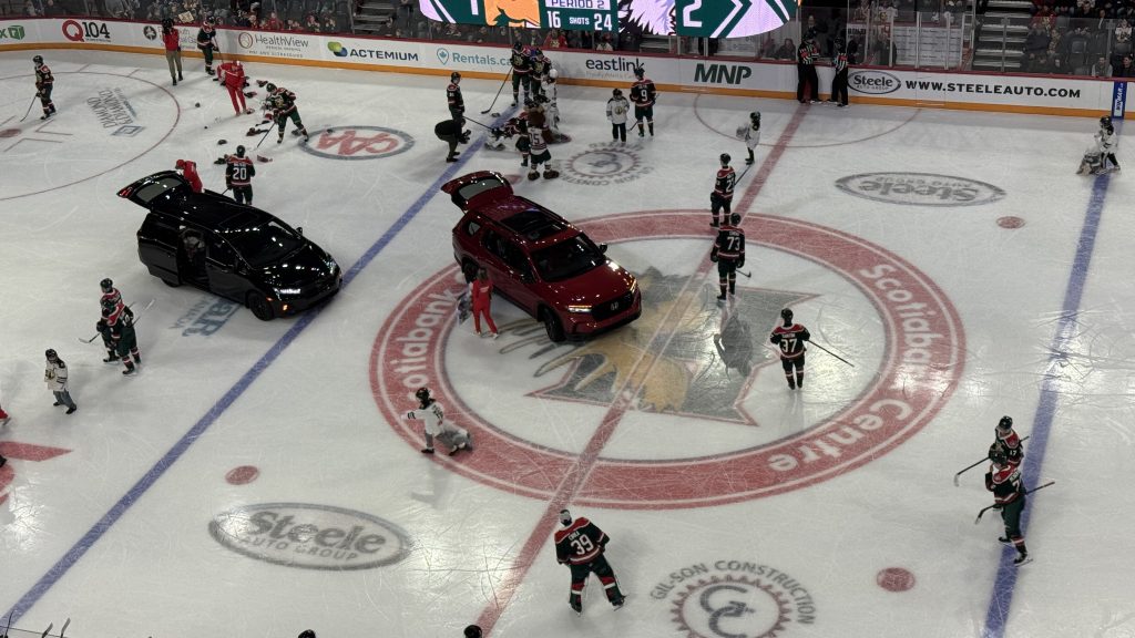 The Halifax Mooseheads returned to their home rink on Toque Toss night on Saturday, ending up on the losing end of a 4-2 decision to the Huskies//photo: Garreth MacDonald