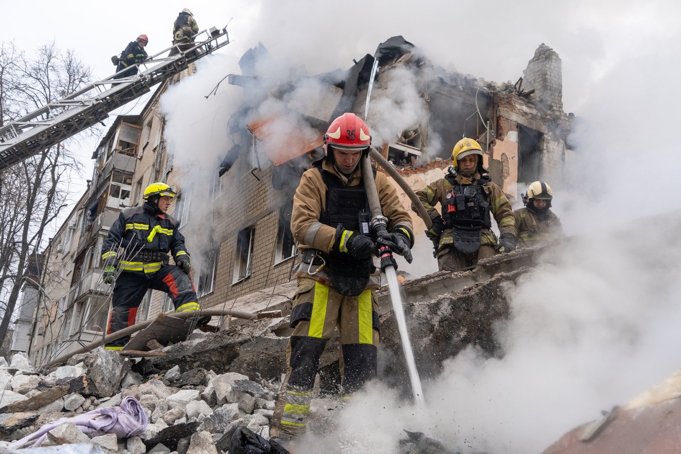 At least 7 killed in Ukraine’s Kharkiv as Russian missile hits apartment building