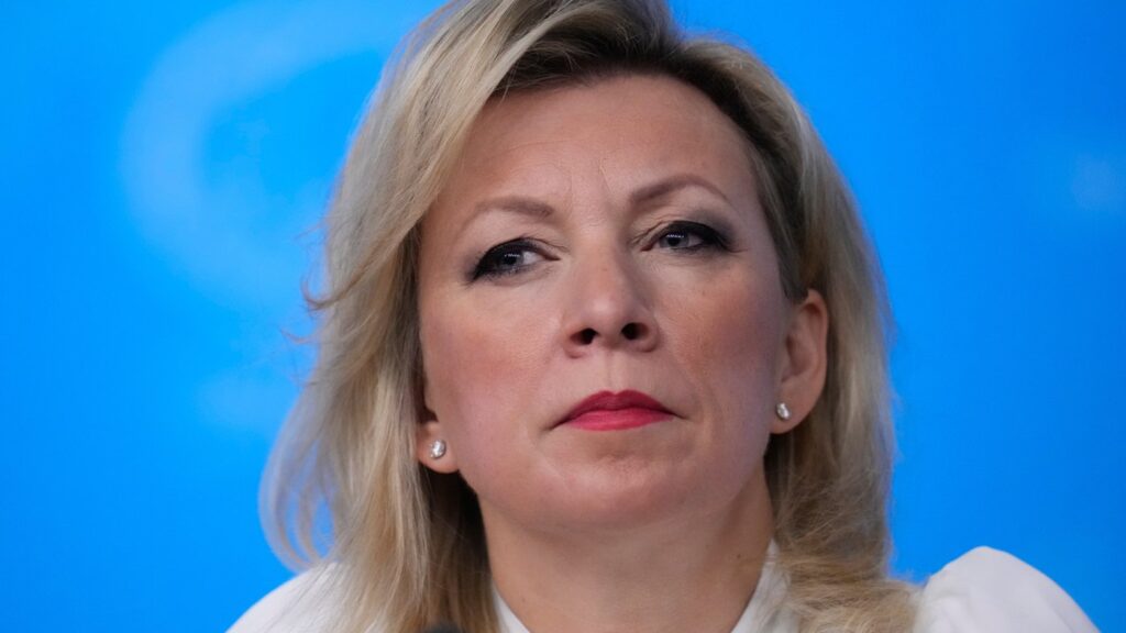 Russia's Foreign Ministry spokeswoman Maria Zakharova attends Russian Foreign Minister Sergey Lavrov's annual news conference in Moscow on Tuesday, Jan. 20, 2026. (AP Photo/Pavel Bednyakov)