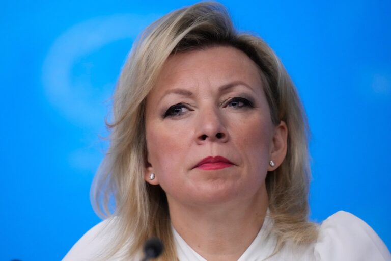 Russia's Foreign Ministry spokeswoman Maria Zakharova attends Russian Foreign Minister Sergey Lavrov's annual news conference in Moscow on Tuesday, Jan. 20, 2026. (AP Photo/Pavel Bednyakov)