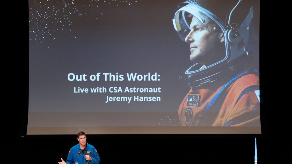 Canadian Space Agency astronaut and Artemis II crew member Jeremy Hansen speaks at an event at the Halifax Central Library in Halifax on Wednesday, June 10, 2026. THE CANADIAN PRESS/Darren Calabrese